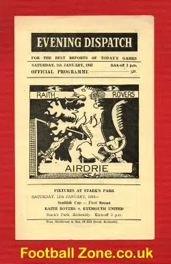 Raith Rovers v Airdrieonians Airdrie 1963