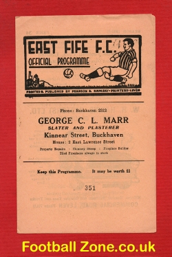 East Fife v Forfar Athletic 1960