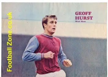 West Ham United Geoff Hurst Signed Picture Poster 1968