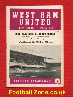 West Ham United v Real Zaragoza 1965 - ECWC Semi Final