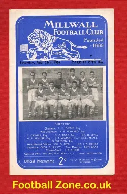 Millwall v Cardiff City 1956 - Reserves Match