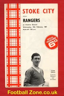 Stoke City v Glasgow Rangers 1967 - Friendly Football Match