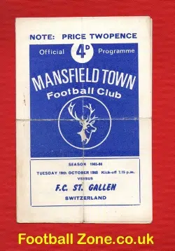 Mansfield Town v St Gallen 1965 – Switzerland
