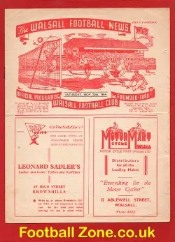 Walsall v Shrewsbury Town 1954