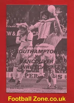 Southampton v Vancouver Whitecaps 1980 - Mid Season Friendly
