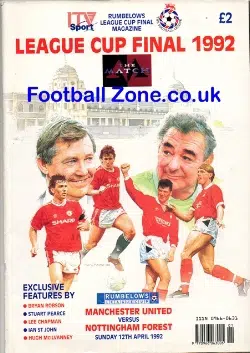 Manchester United v Nottingham Forest 1992 Cup Final + Magazines