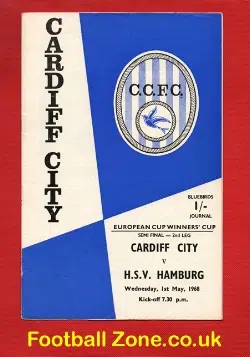 Cardiff City v Hamburg 1968 European Cup WC Semi Final