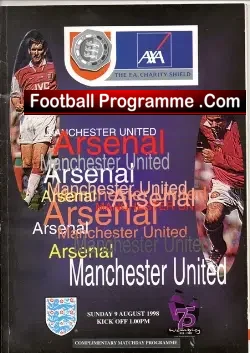 Arsenal v Manchester United 1998 - Charity Shield - VIP SPECIALS - football programme