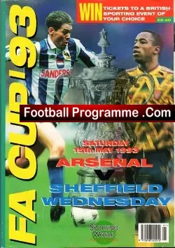 Arsenal v Sheffield Wednesday 1993 - FA Cup Final Souvenir - football programme