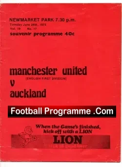 Auckland v Manchester United 1975 – New Zealand Tour