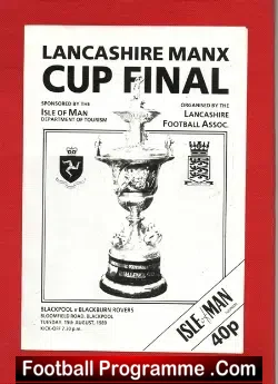 Blackpool v Blackburn Rovers 1989 - Lancashire Cup Final - football programme