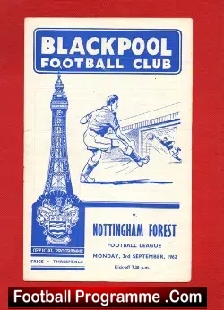 Blackpool v Nottingham Forest 1962