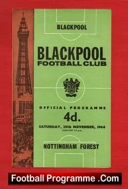 Blackpool v Nottingham Forest 1964