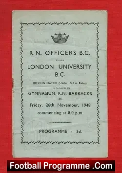 Boxing Royal Navy Officers v London University 1948 Boxing Match