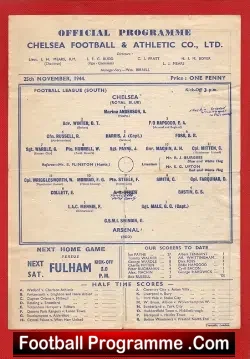 Chelsea v Arsenal 1944 – Wartime