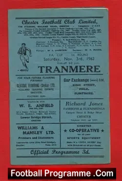 Chester v Tranmere Rovers 1962 – FA Cup