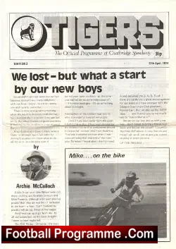 Coatbridge Speedway v Barrow 1974 – Edition 2
