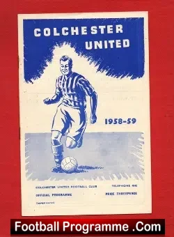 Colchester United v Rochdale 1958 - football programme