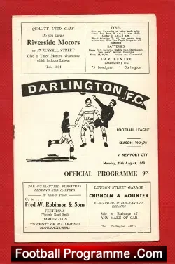 Darlington v Newport County 1969
