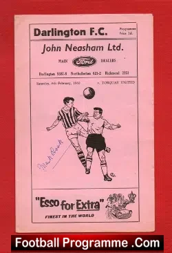 Darlington v Torquay United 1960 - football programme