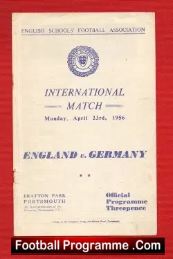 England v Germany 1956 – Schoolboys at Portsmouth – Rowlands