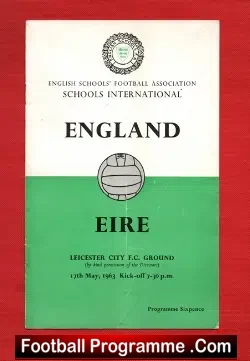 England v Ireland 1963 – at Leicester inc Roach Liverpool FC