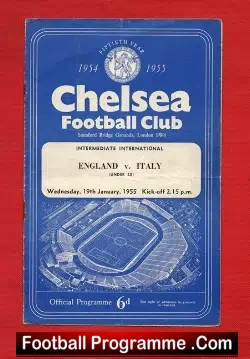 England v Italy 1955 – U23 at Chelsea + Duncan Edwards