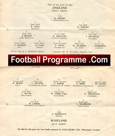 England v Scotland 1955 – Victory Shield Goodison Park Everton