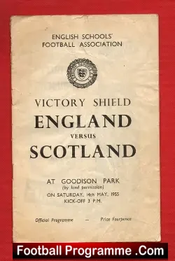 England v Scotland 1955 – Victory Shield Goodison Park Everton