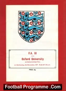 FA XI v Oxford University 1977 – Jimmy Greaves – Barnet