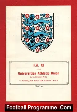 FA XI v Universities Athletic 1978 – Altrincham – Nobby Stiles