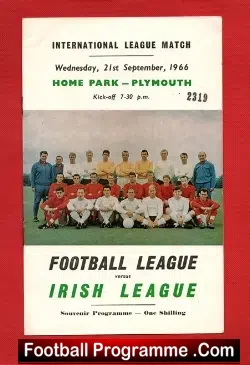 Football League v Ireland Football League 1966 – at Plymouth