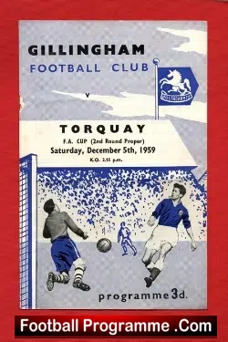 Gillingham v Torquay United 1959 - football programme