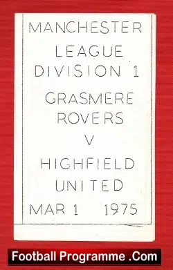 Grassmere Rovers v Highfield United 1975 – Manchester League