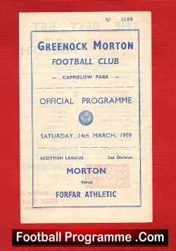 Greenock Morton v Forfar Athletic 1959