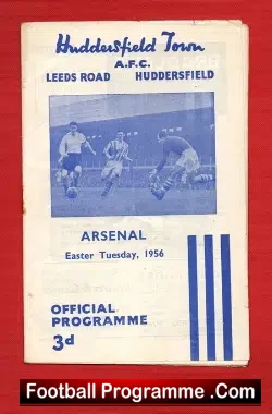 Huddersfield Town v Arsenal 1956 - football programme