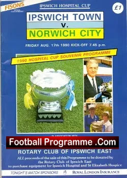 Ipswich Town Hospital Cup football Benefit Match 1990