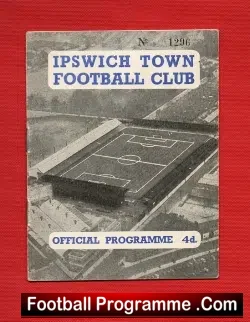 Ipswich Town v Heart of Midlothian Hearts 1959 - Friendly Game - football programme