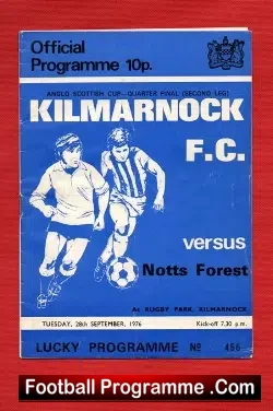 Kilmarnock v Nottingham Forest 1976 – Signed Autographed