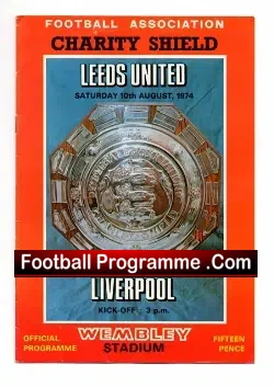 Liverpool v Leeds United 1974 - Charity Shield Match - football programme