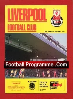 Liverpool v Manchester United 1986 - Johnny Sivebaek Debut - football programme