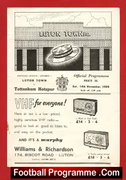 Luton Town v Tottenham 1959