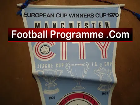 Manchester City Football Pennant ECWC Champions 1970