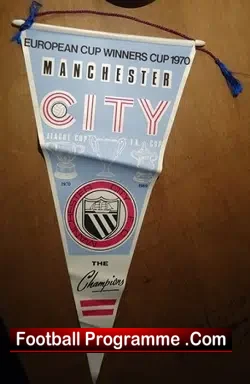 Manchester City Football Pennant ECWC Champions 1970