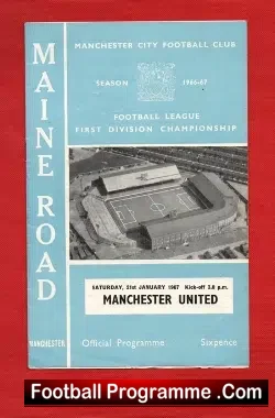 Manchester City v Manchester United 1967 - Plus Match Ticket