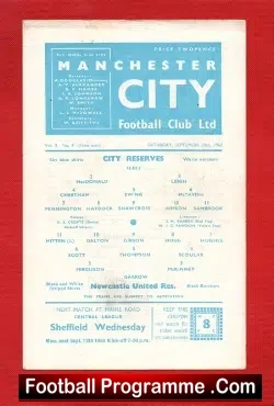 Manchester City v Newcastle United 1960 – Reserves Match