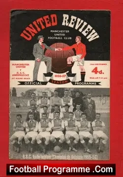 Manchester United v Anderlecht RSC 1956 - 1st European Game - football programme