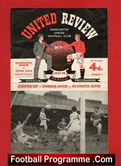 Manchester United v Aston Villa 1957 – Plus Multi Autographed