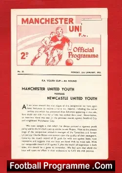 Manchester United v Newcastle United 1962 – Youth Match