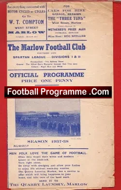 Marlow v Apsley 1937 – Rare Football Programme 1930s